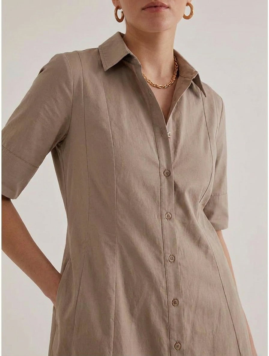 Sandstone Muse Beige Dress - The Woven saga