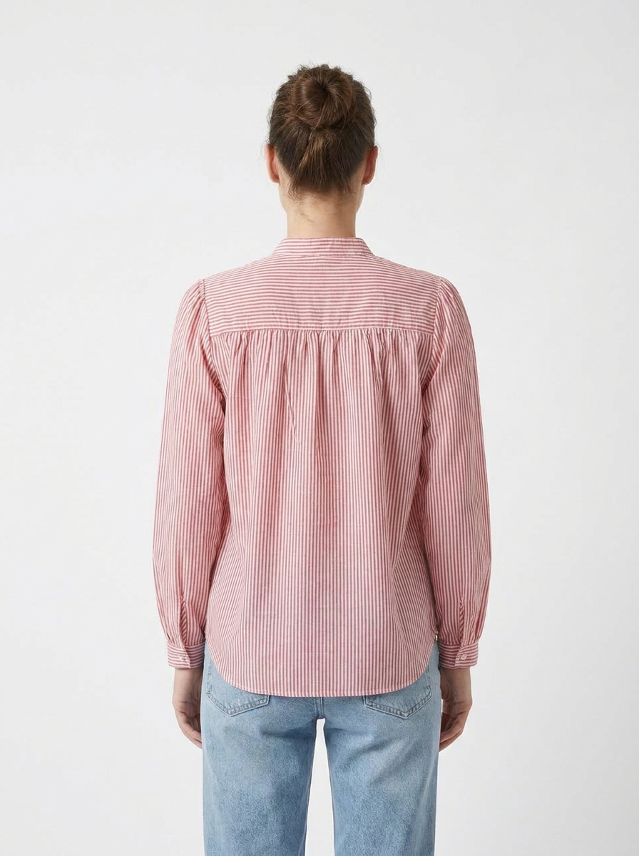 Women’s Relaxed Rose Meadow Stripe Shirt - The Woven Saga