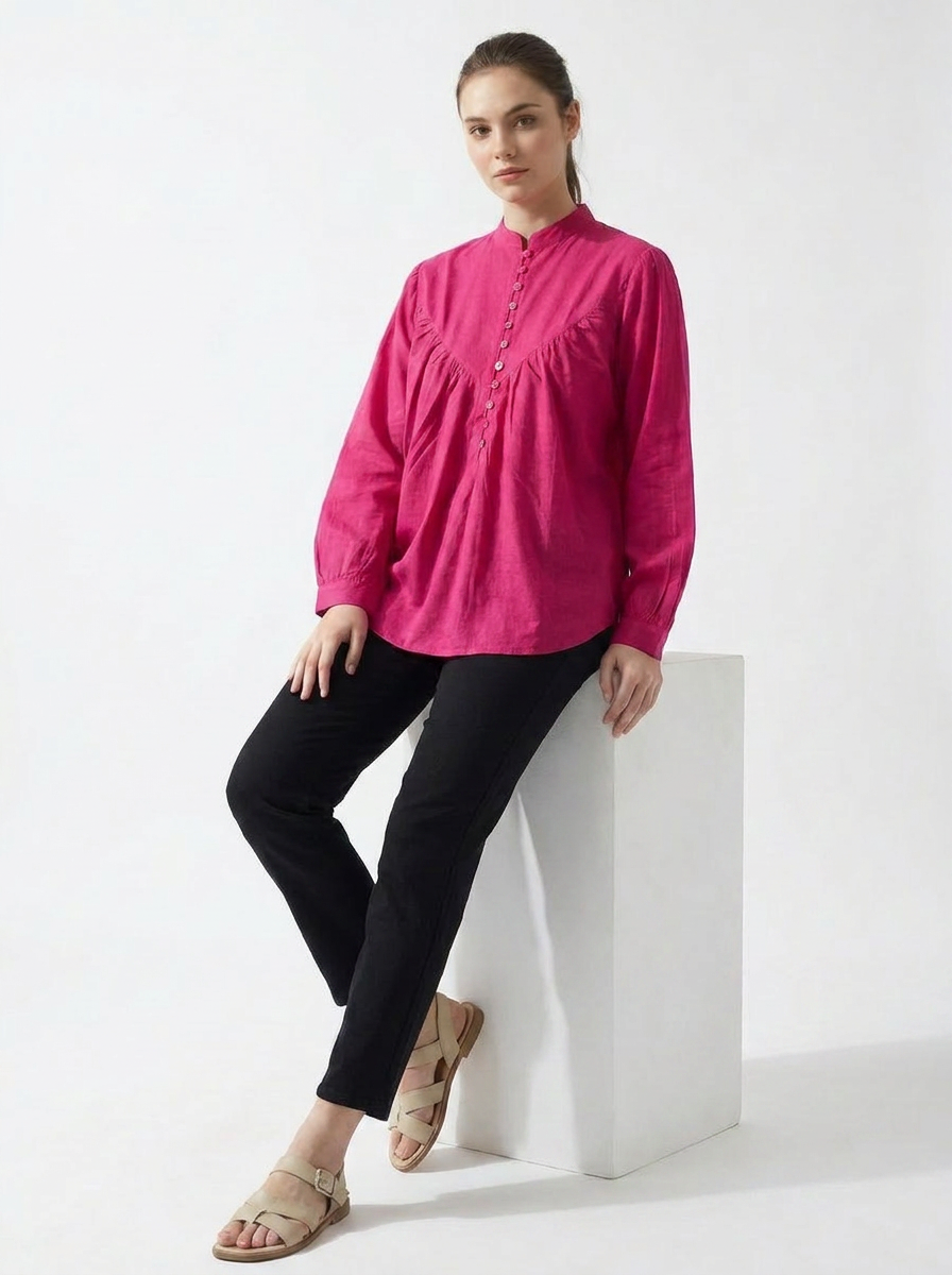Women’s Rosewood Gathered Tunic - The Woven Saga