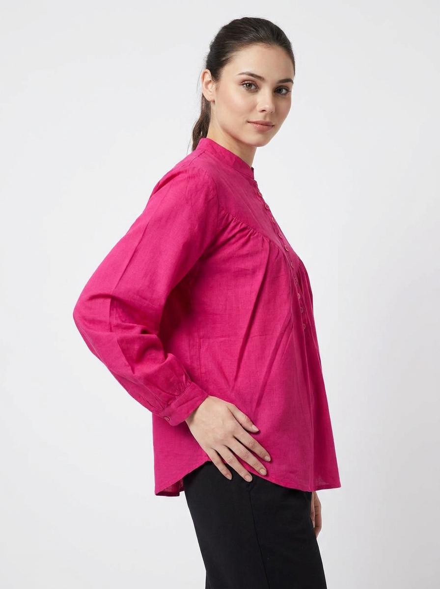 Women’s Rosewood Gathered Tunic - The Woven Saga