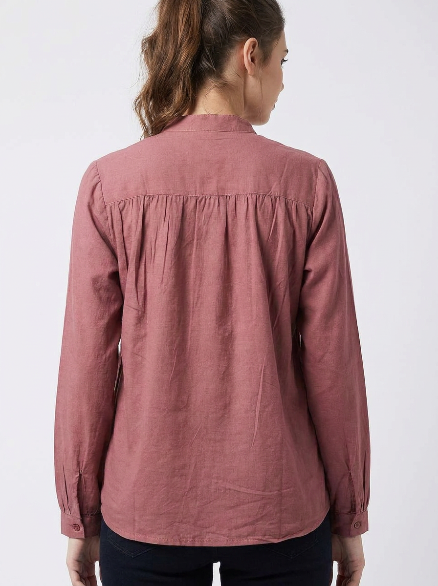 Women’s Dust Rose Gathered Tunic - The Woven Saga