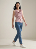 Pink Cowl Neck Sleeveless Top - The Woven Saga