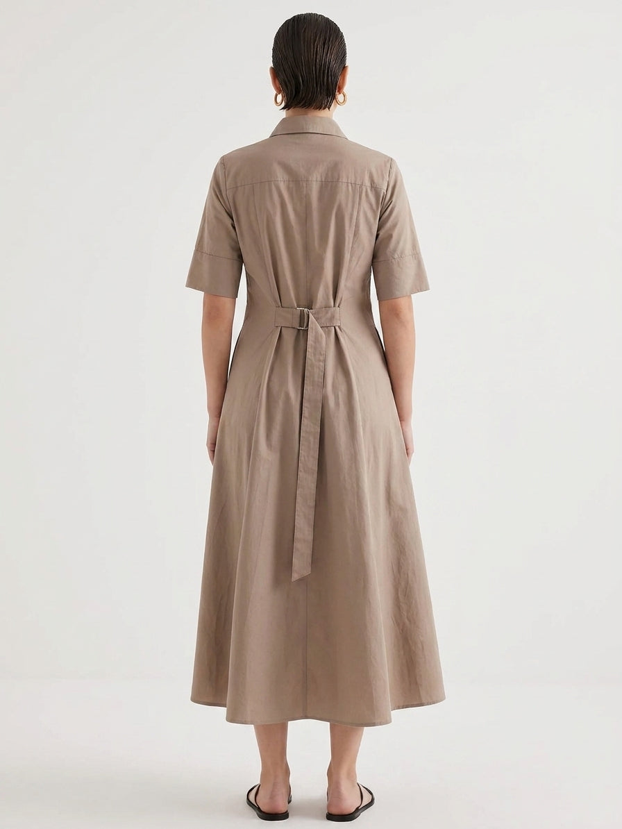 Sandstone Muse Beige Dress - The Woven saga