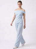 Sky Blue Cold Shoulder Coord Set