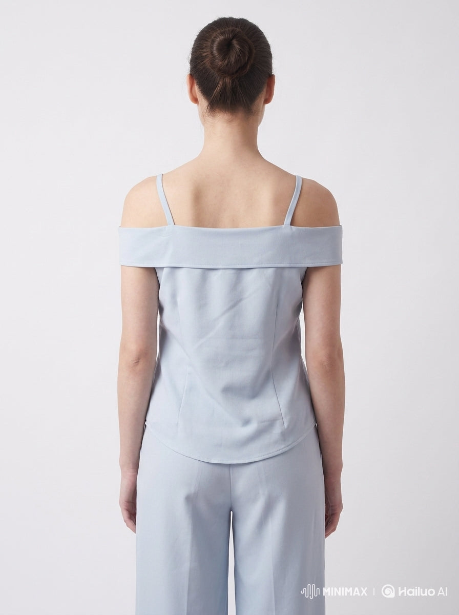 Sky Blue Cold Shoulder Coord Set