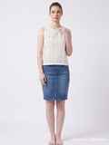 Off-White Diamond Buti Crop Top